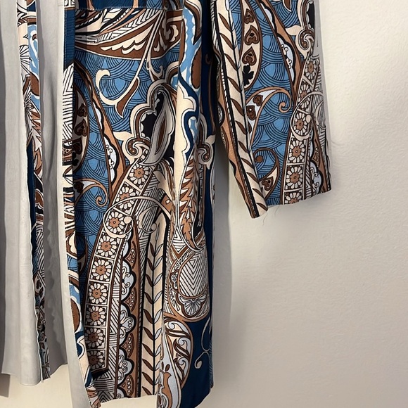 Chicos | Paisley micro faux suede duster cardigan jacket Women’s size 2/L/12 - Picture 6 of 11